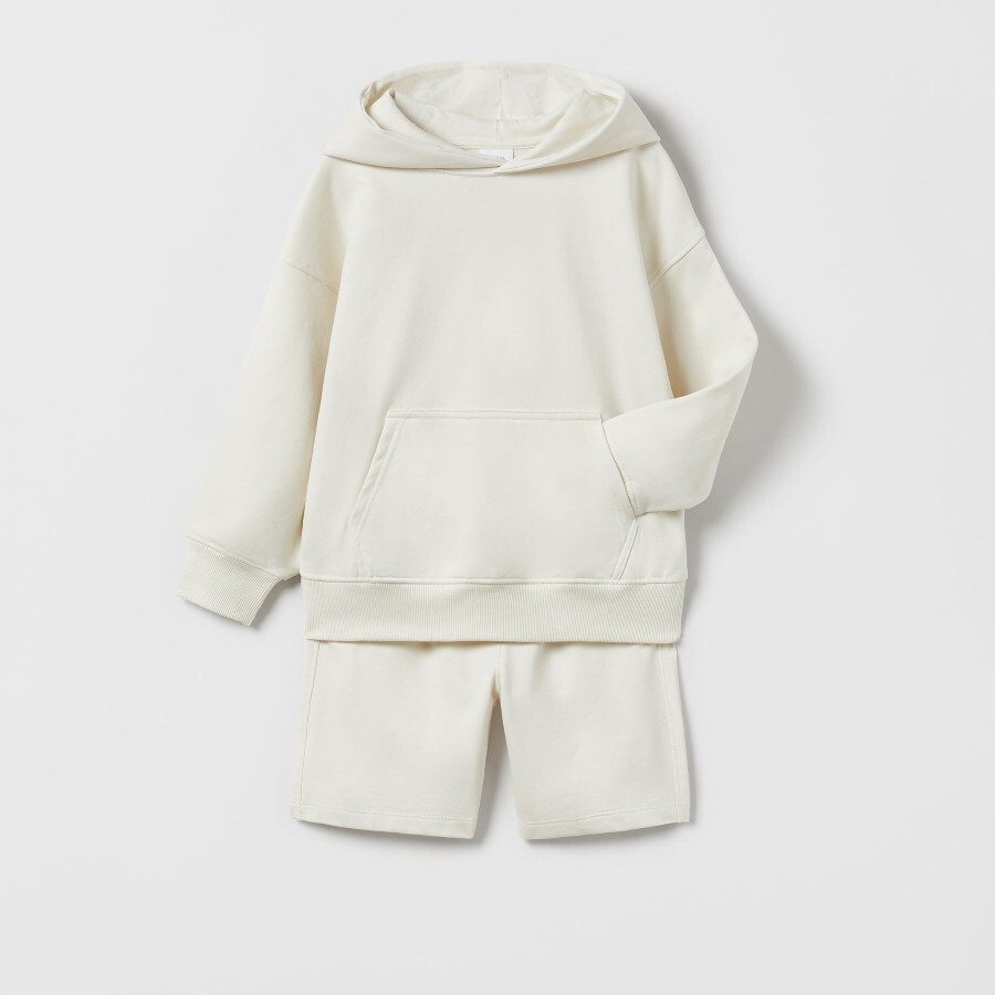 

Комплект худи + шорты-бермуды Zara Plush , 2 предмета, кремовый