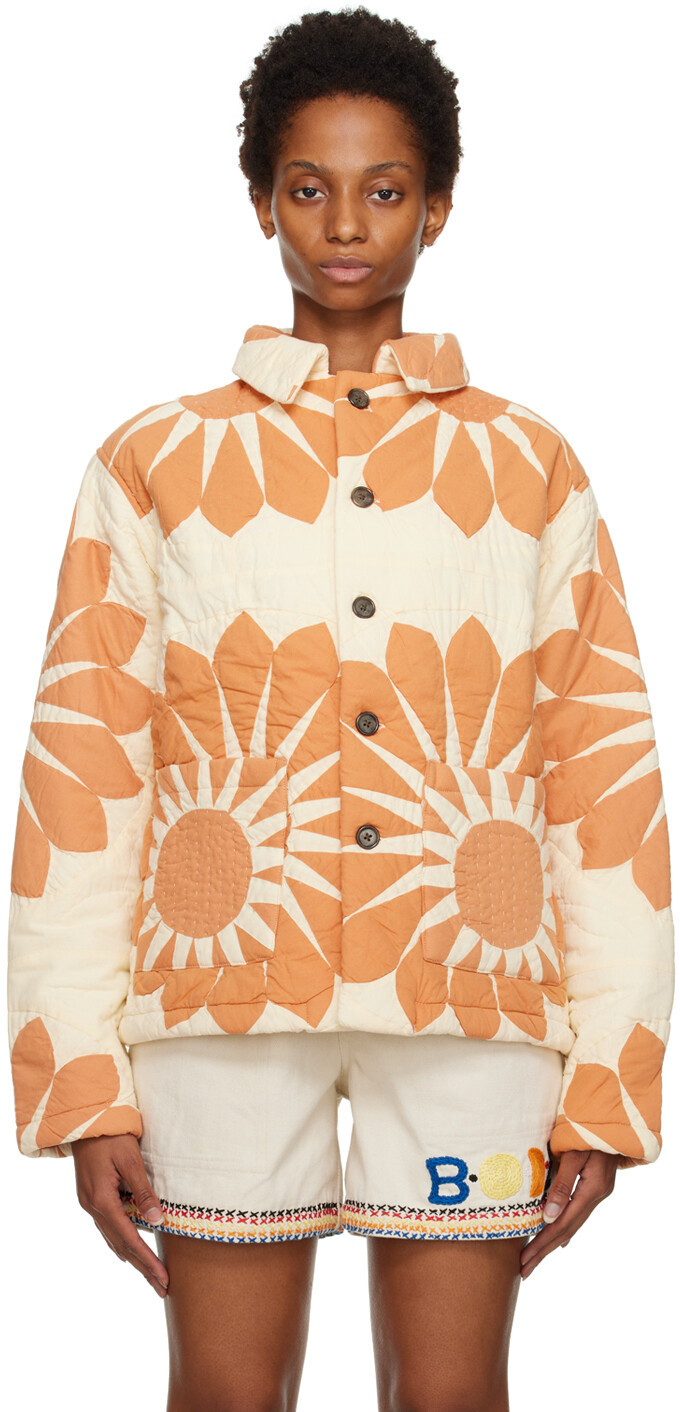 

Off-White & Orange Рабочая куртка Grand Daisy Bode, Коричневый