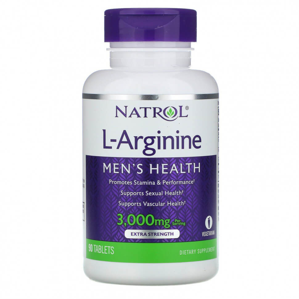 цена L-аргинин Natrol 1000 мг, 90 таблеток