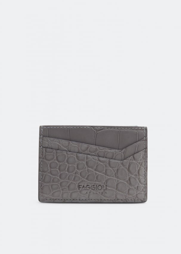 

Картхолдер FAGGIOLI ATELIER Linate double card holder, серый
