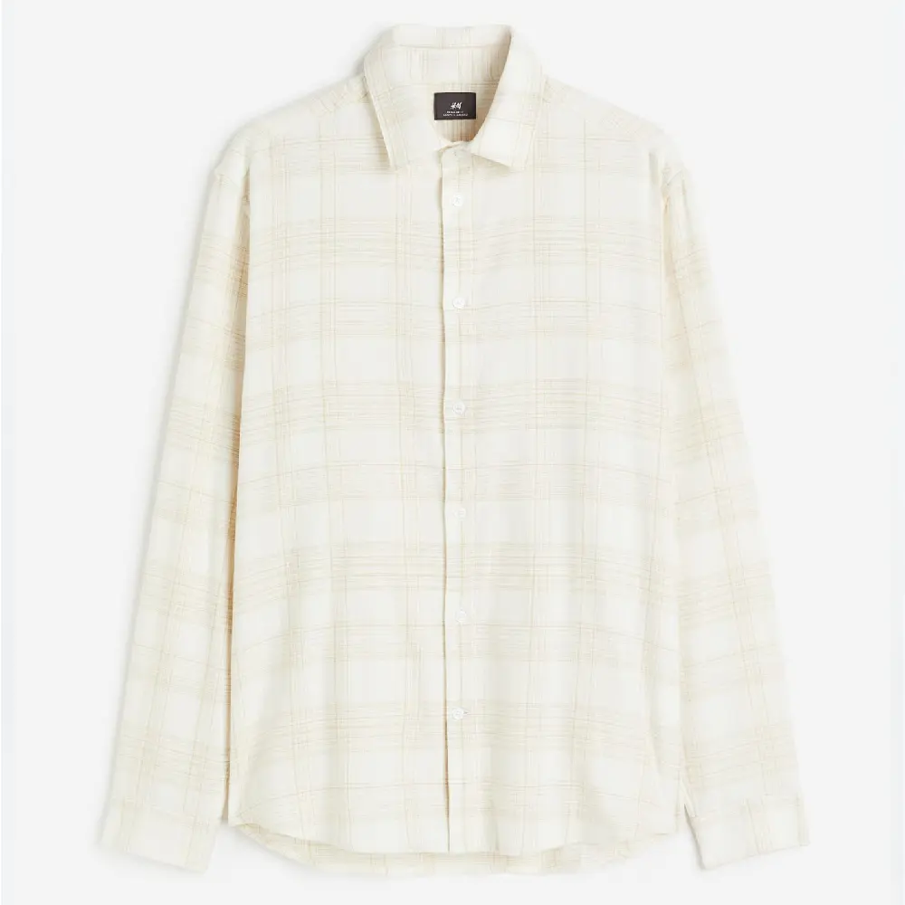

Рубашка H&M Regular Fit Plaid, светло-бежевый