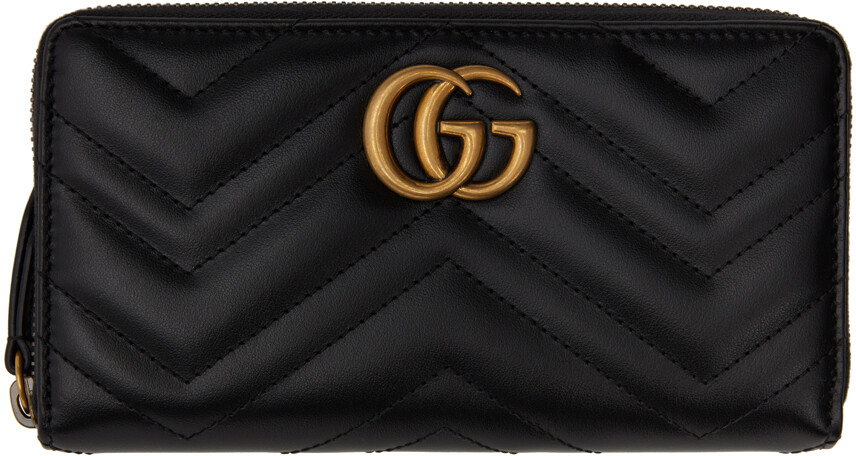 

Черный кошелек на молнии GG Marmont Gucci