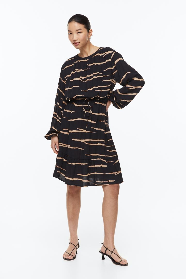 

МАМА Платье для кормления H&M, черный/зебра