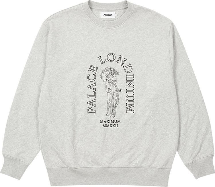 

Толстовка Palace Londinium Quilted Crew 'Grey Marl', серый