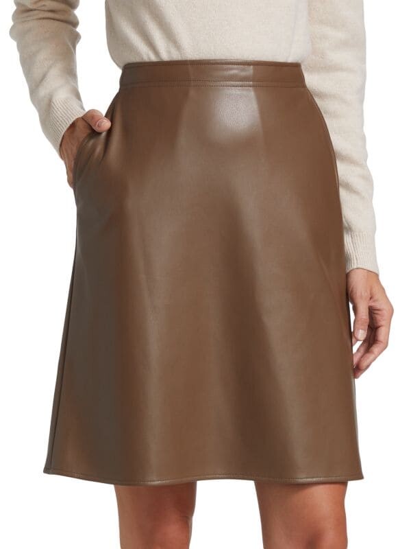 

Юбка Deveaux New York Harley A-Line из искусственной кожи, taupe