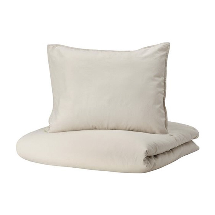 

Комплект постельного белья Ikea Angslilja, 2 предмета, светлый серо-бежевый