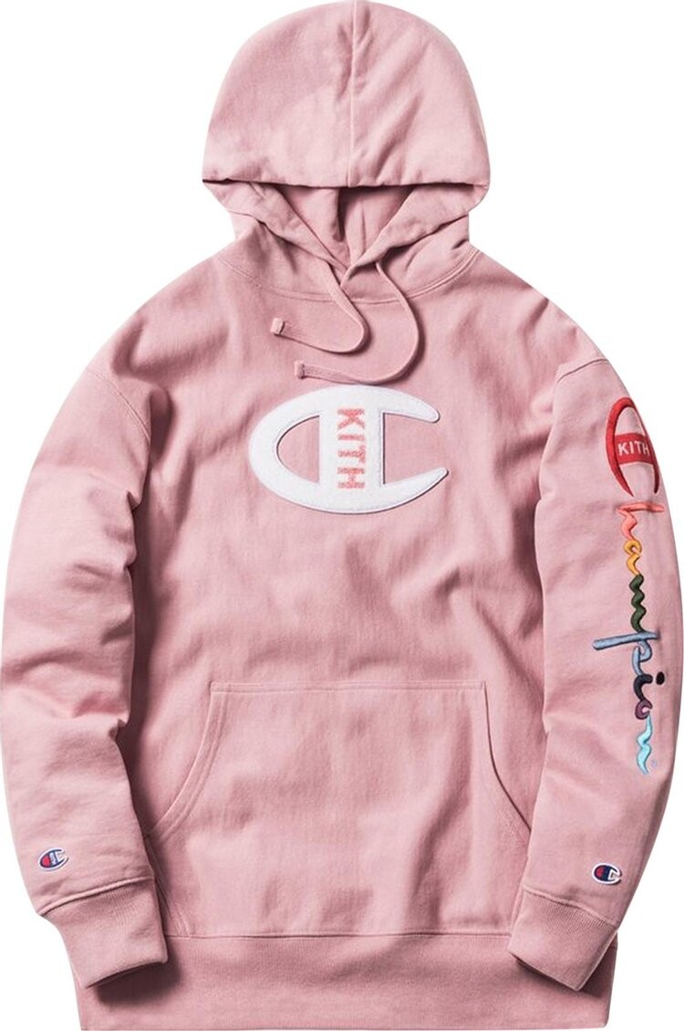 

Худи Kith x Champion Logo Hoodie 'Pink', розовый