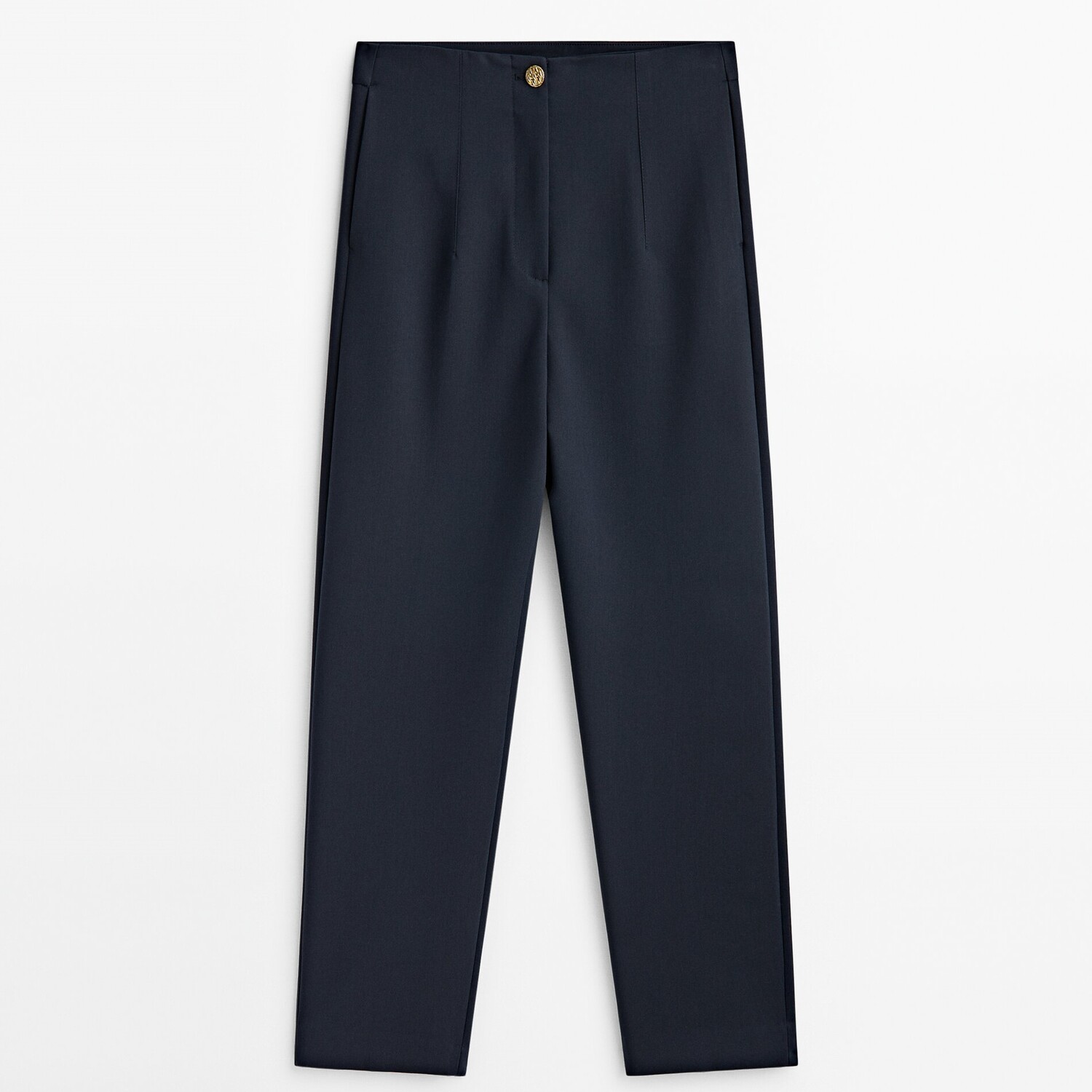 

Брюки Massimo Dutti Straight With Golden Button, темно-синий