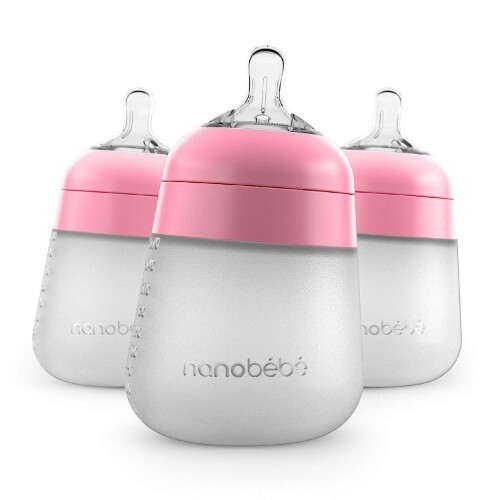 

Бутылочки для кормления 3 шт. по 260 мл Nanobebe Anti-Colic, розовый