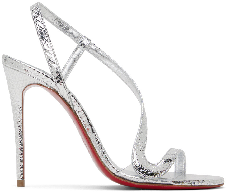 

Серебряные босоножки на каблуке Rosalie Christian Louboutin