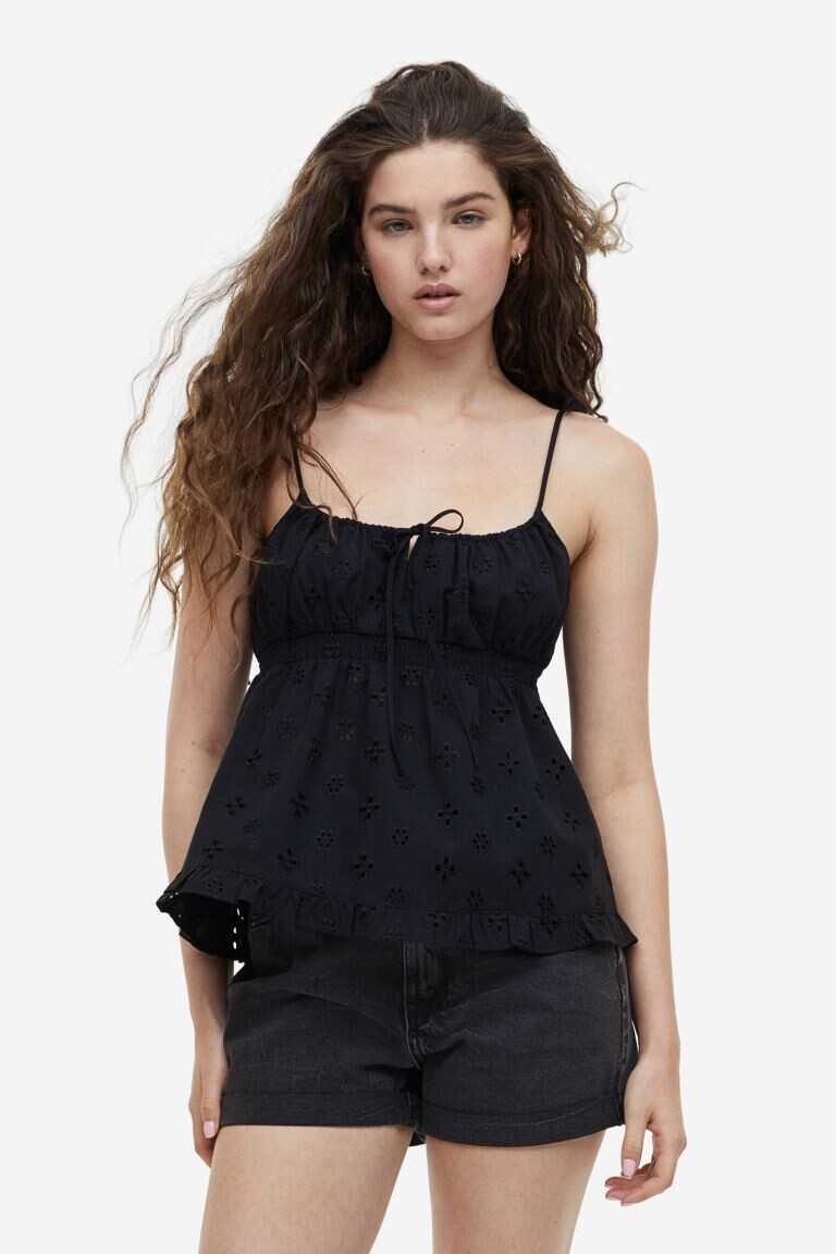 

Топ с завязками H&M, черный