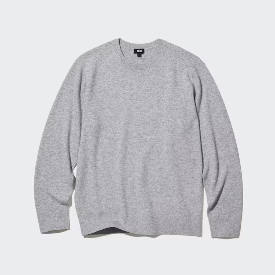Джемпер Uniqlo Cashmere, серый джемпер uniqlo cashmere 3d knit seamless turtleneck бежевый