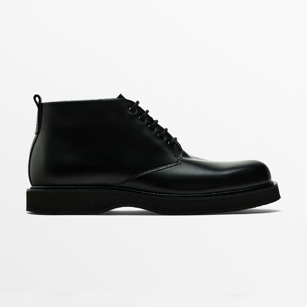 Ботинки Massimo Dutti Nappa Leather Ankle, черный