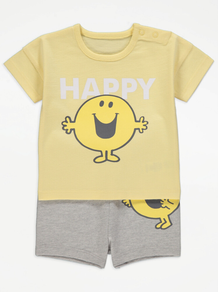 

Mr Men Mr Happy Желтый комплект из футболки и шорт George., желтый