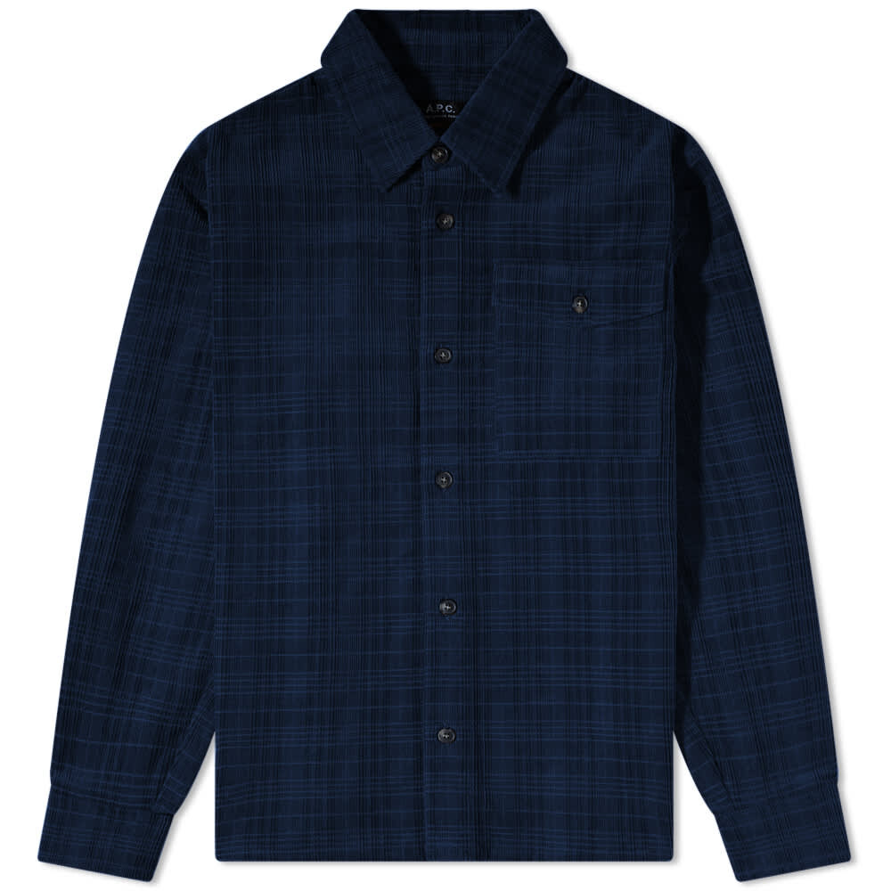 

Рубашка Basile A.P.C. Check Corduroy, темно-синий
