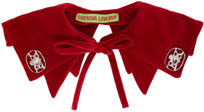 

Красный бархатный двойной воротник Chopova Lowena
