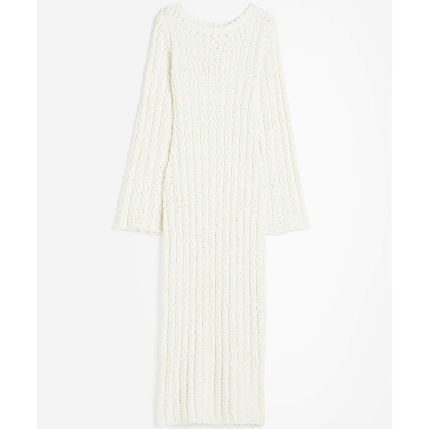 Платье H&M Bouclé-knit Bodycon, кремовый