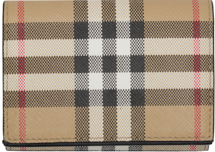 

Бежевый складной кошелек в винтажную клетку Burberry