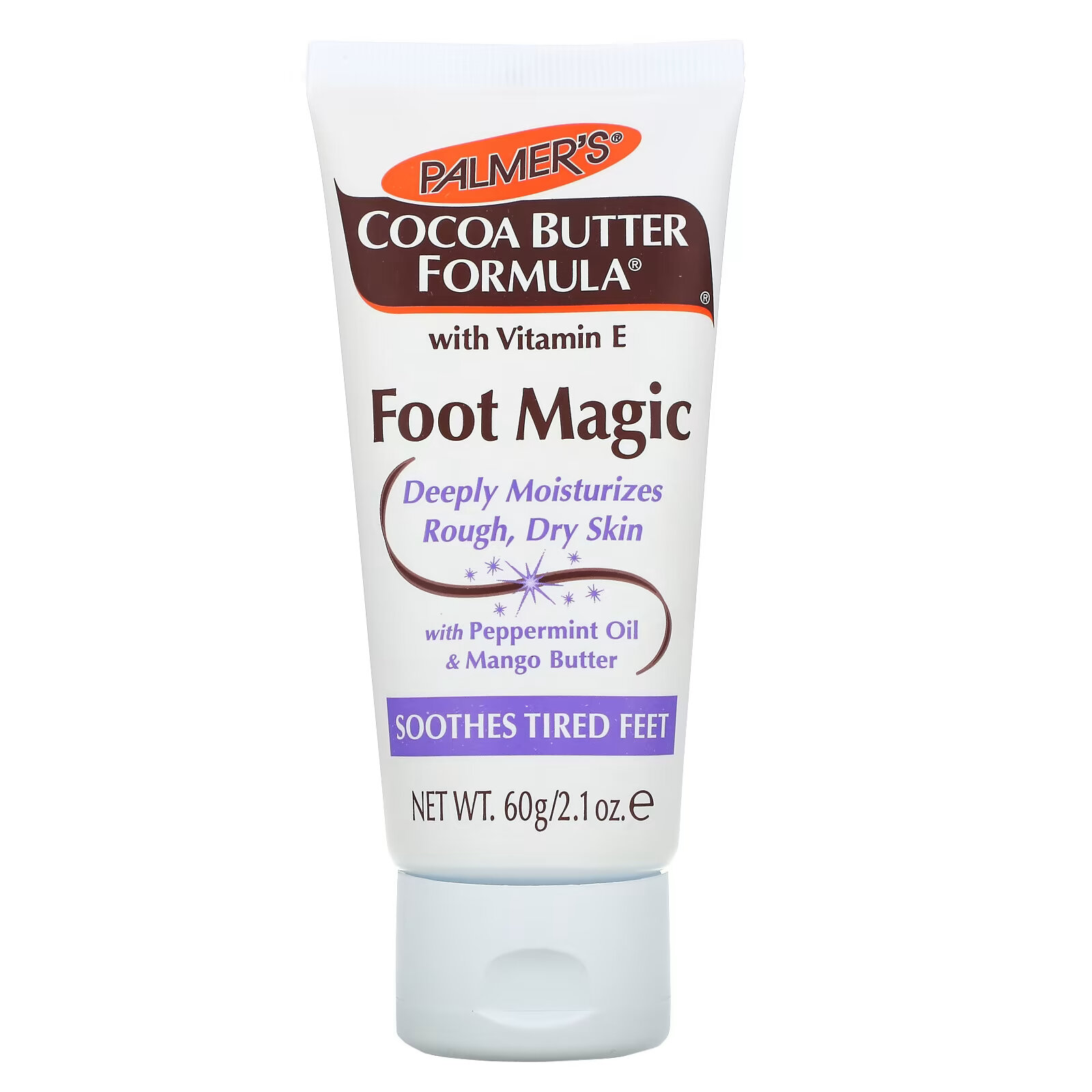 Palmer's, Foot Magic, состав с какао-маслом, витамином Е, маслом перечной мяты и маслом манго, 60 г (2,1 унции) - фото