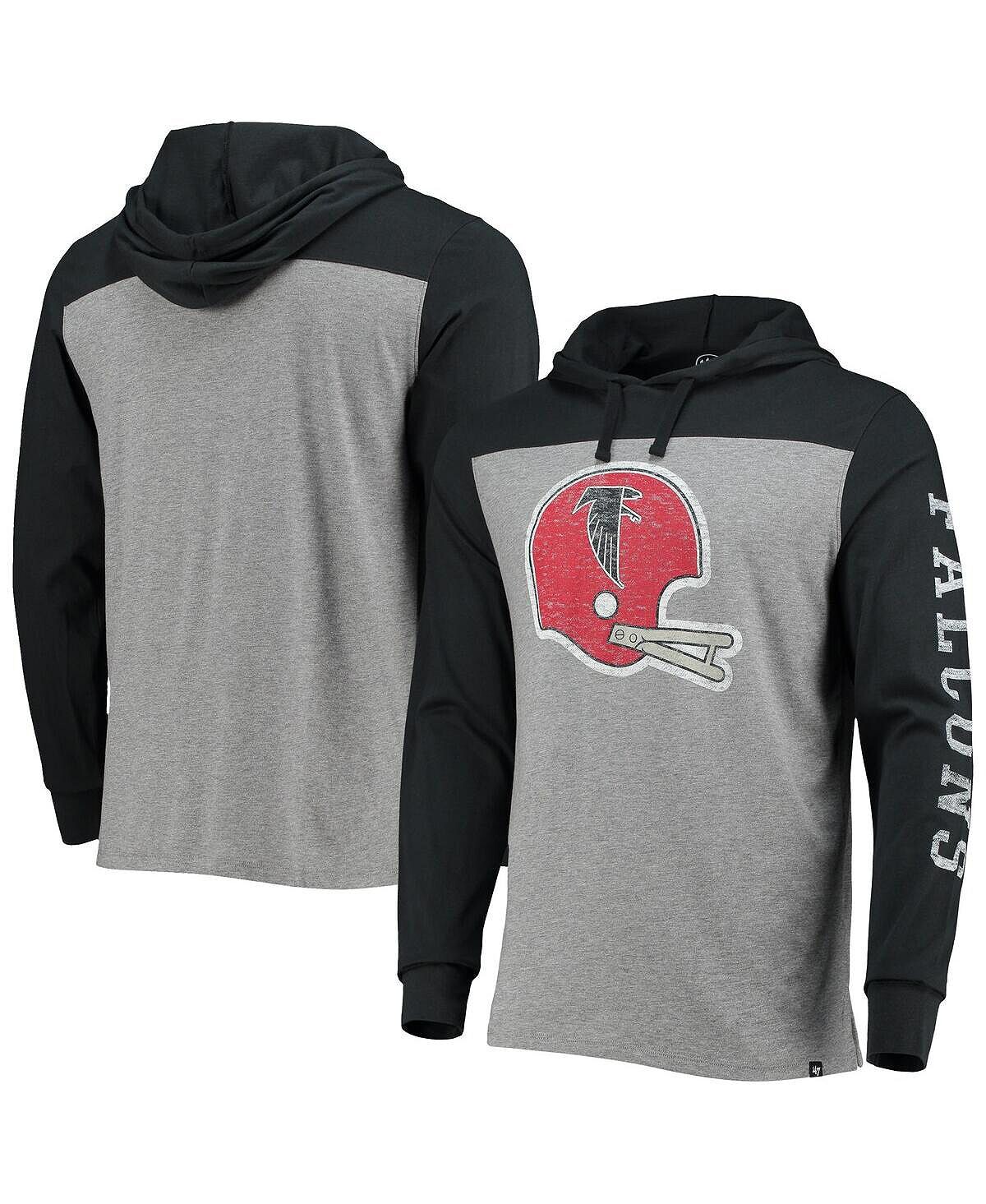 

Мужская футболка с капюшоном и длинными рукавами '47 heathered grey atlanta falcons franklin wooster throwback с длинным рукавом '47 Brand, мульти