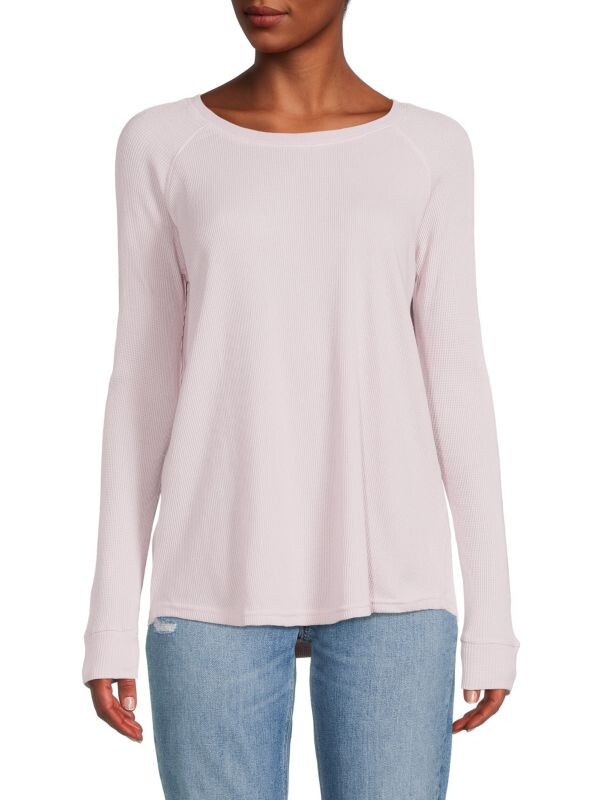 

Текстурированная футболка с длинным рукавом Saks Fifth Avenue Pink