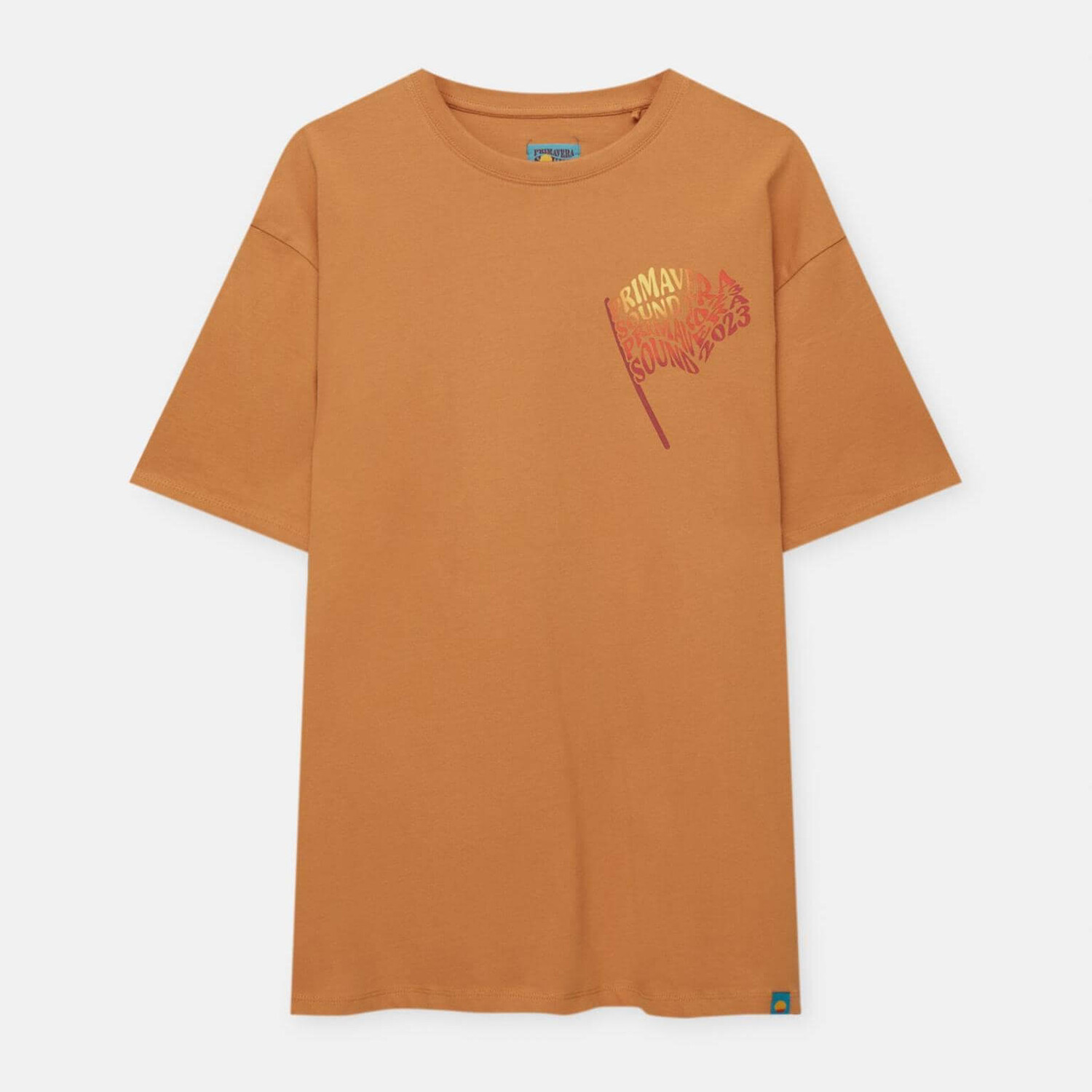 

Футболка Pull&Bear Primavera Sound With Flag, горчичный