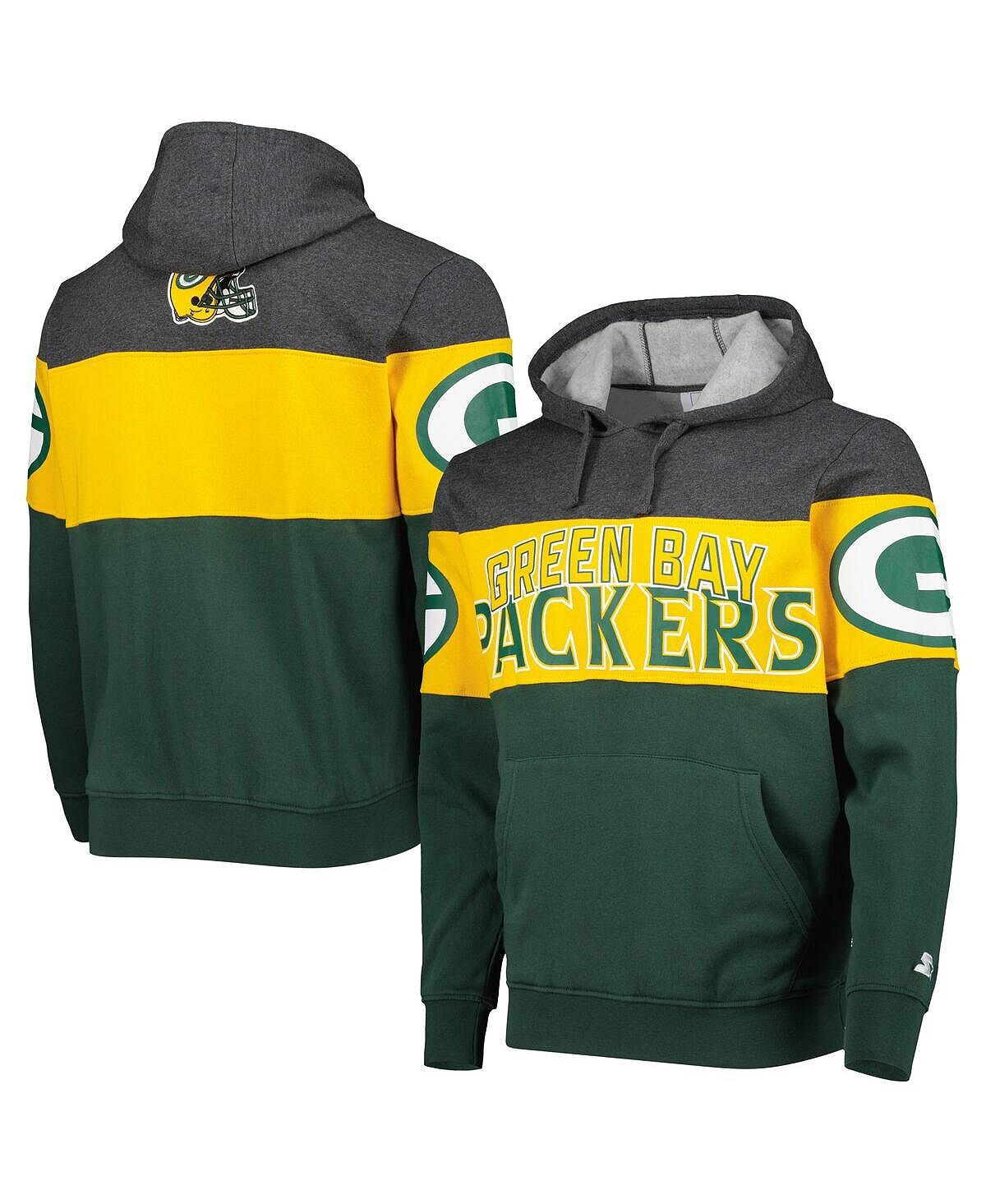 

Мужская толстовка с капюшоном green bay packers extreme цвета зеленого и угольно-черного цветов Starter, мульти