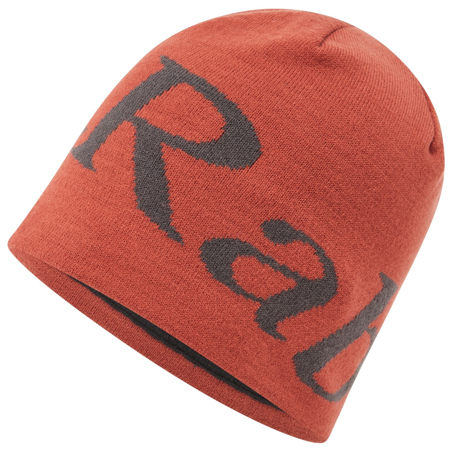 

Шапка Rab Logo Beanie, цвет Tuscan Red/Graphene
