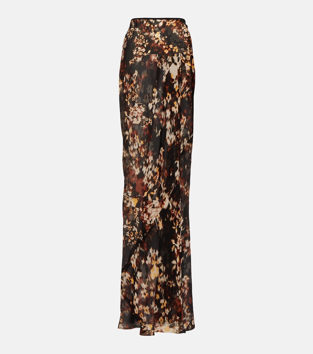 

Юбка макси из атласа с принтом DRIES VAN NOTEN, коричневый
