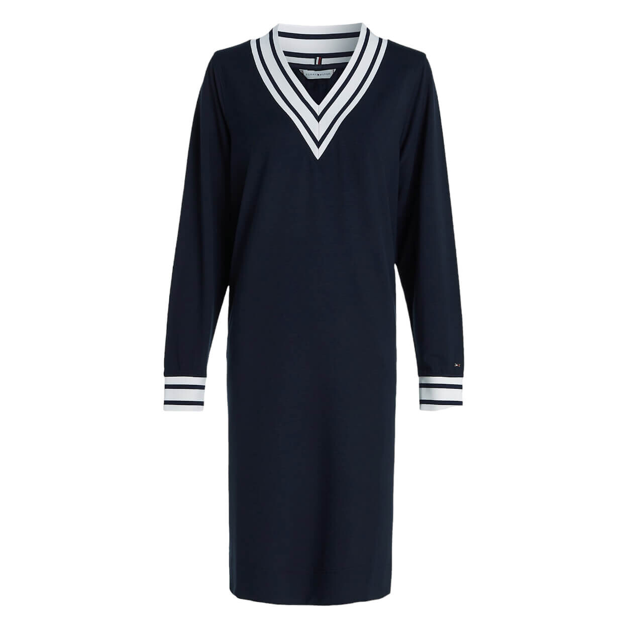 

Платье Tommy Hilfiger Relaxed Fit Stripe V-neck, темно-синий