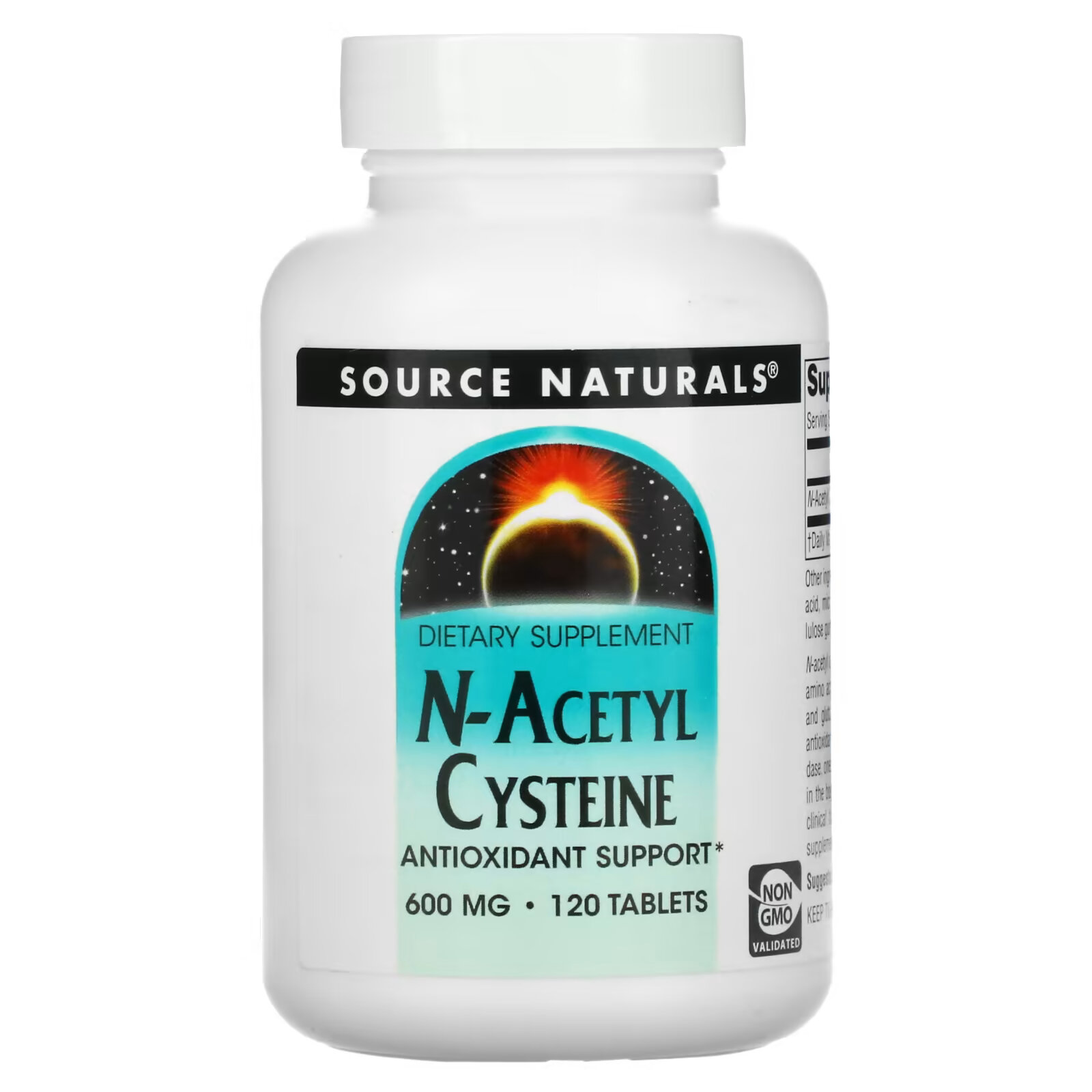 Source Naturals, N-ацетилцистеин, 600 мг, 120 таблеток source naturals коралловый кальций 600 мг 120 таблеток