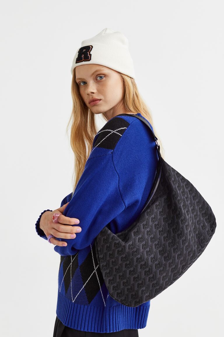 

Жаккардовая сумка через плечо H&M, черный/узор