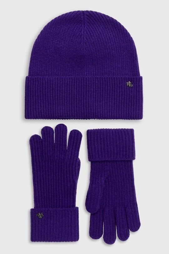 

Шерстяная шляпа и перчатки Lauren Ralph Lauren, фиолетовый