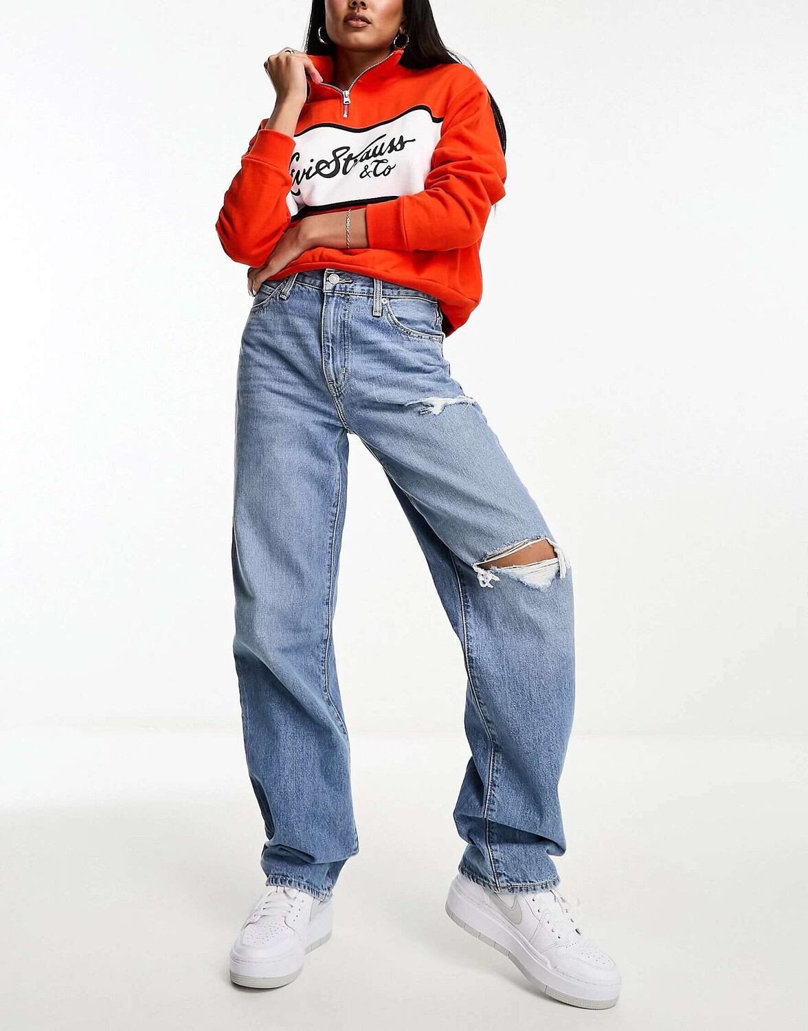 

Мешковатые джинсы Levi's '94 голубого цвета с потертостями