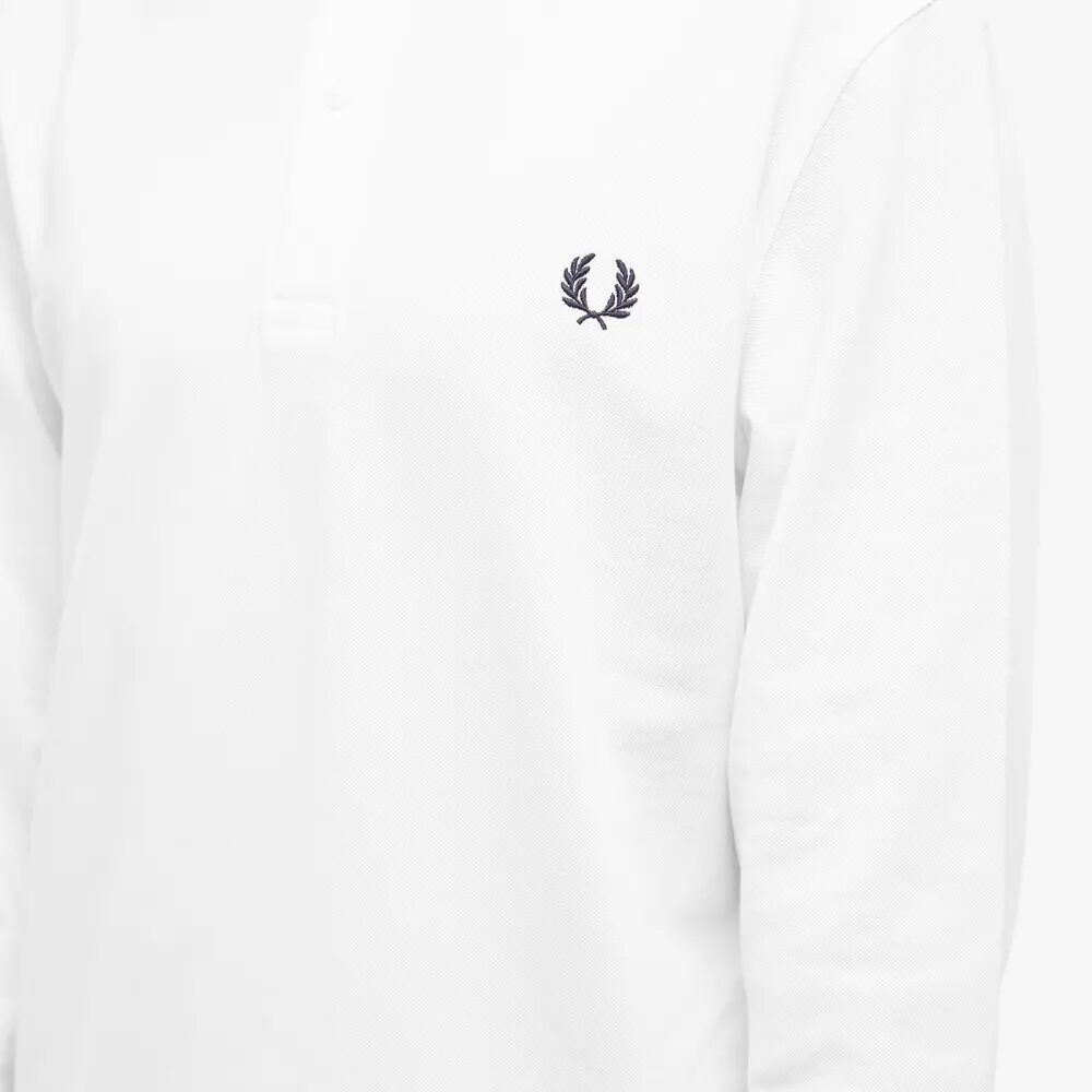 Fred Perry Однотонная рубашка-поло с длинными рукавами, белый теннисная рубашка поло с длинными рукавами fred perry экрю