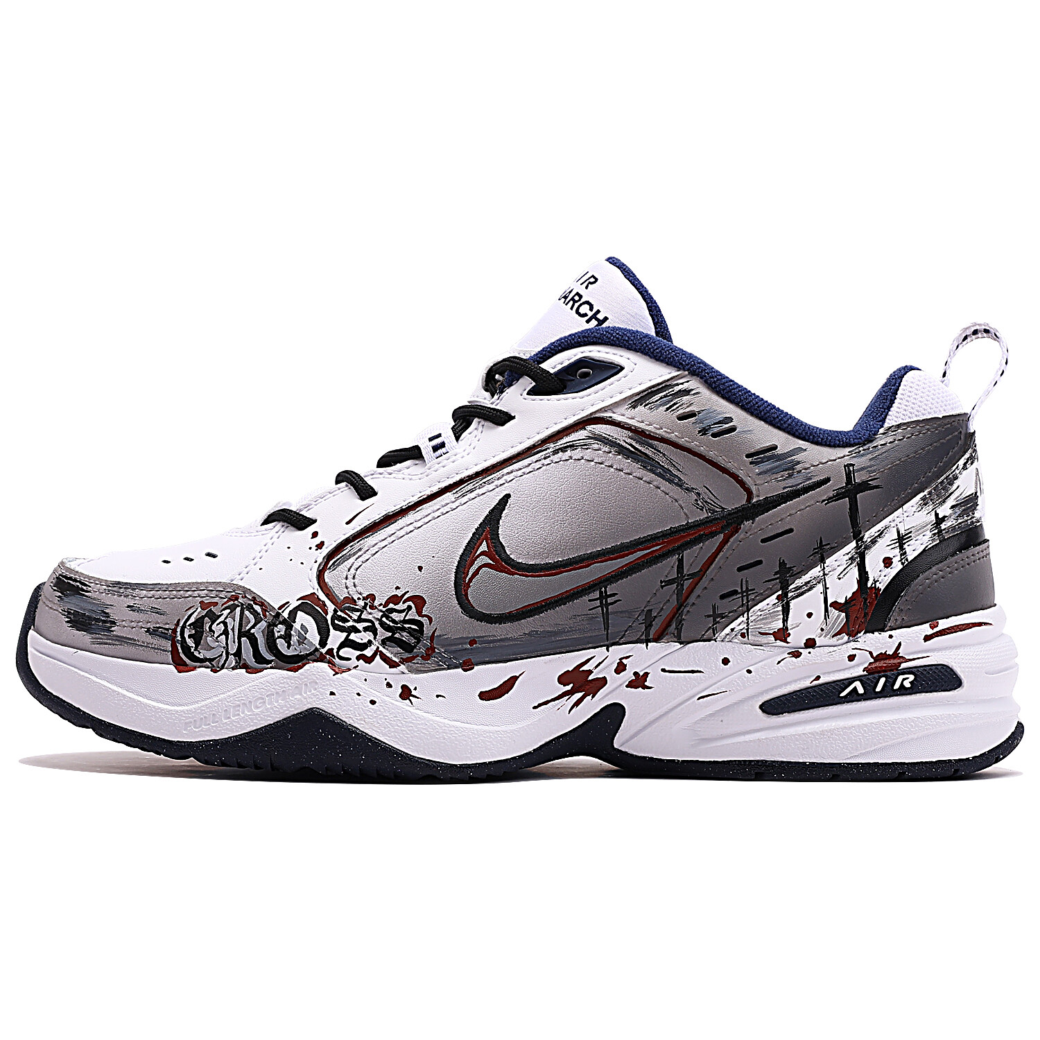 

Кроссовки Nike Air Monarch 4 Chunky Sneakers Unisex Low-top Gray/Red, серый