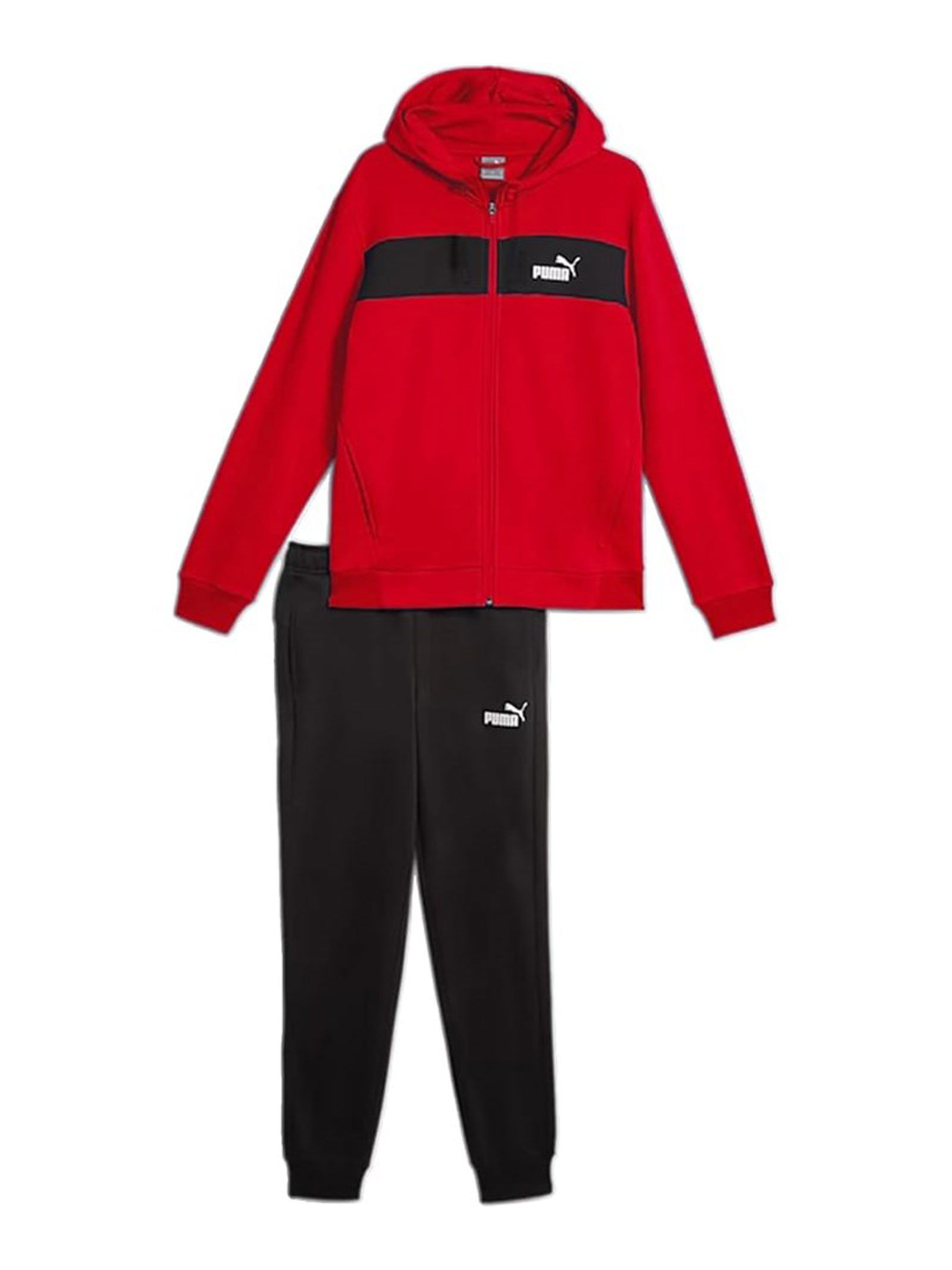 Спортивный костюм Puma на молнии для мальчиков, красный/черный фото