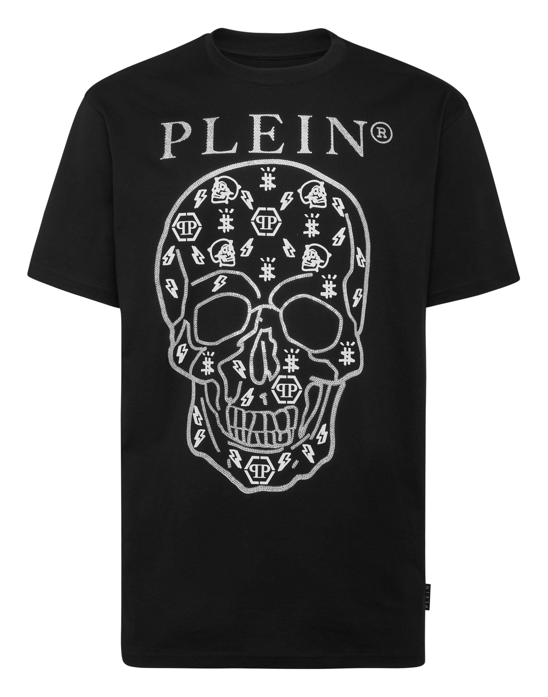 

Футболка с круглым вырезом SS с кристаллами Philipp Plein, цвет Black / White