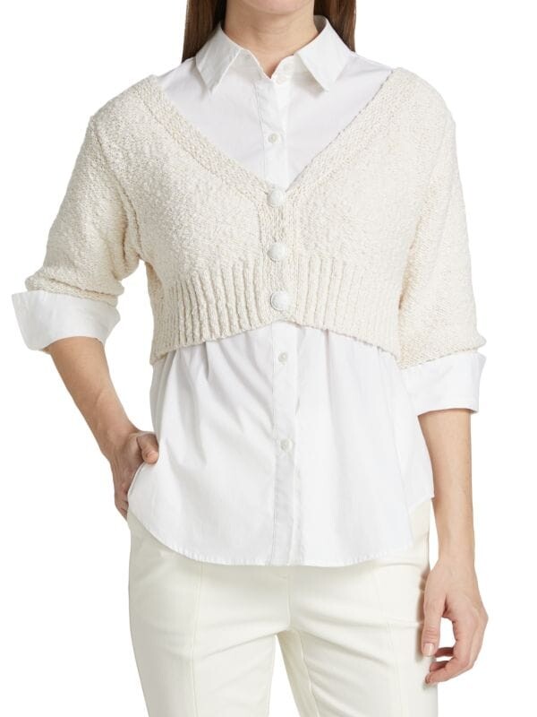 

Многослойный топ mckinley из смешанной техники Derek Lam 10 Crosby Ivory