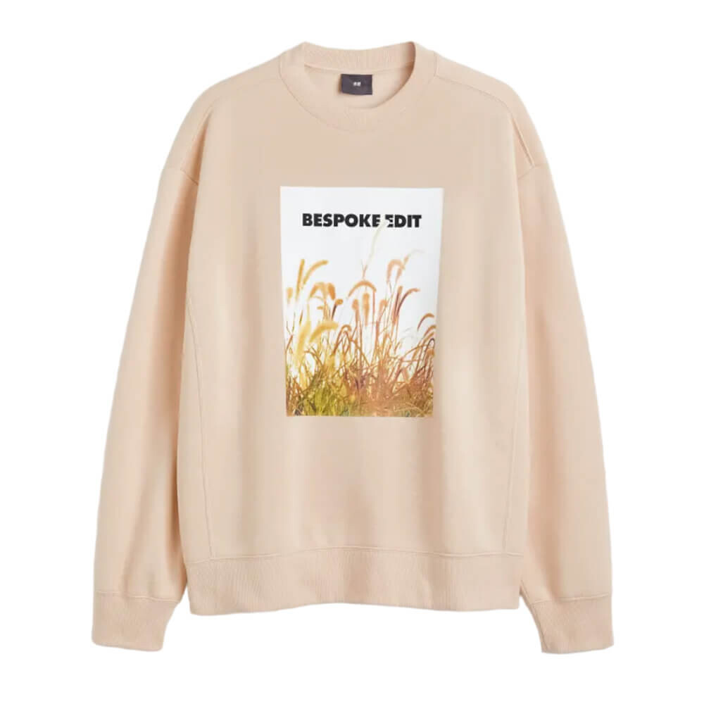 

Свитшот H&M Relaxed Fit Print, бежевый