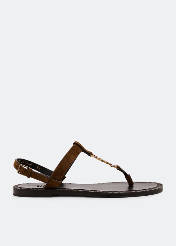 

Сандалии SAINT LAURENT Cassandra flat sandals, коричневый
