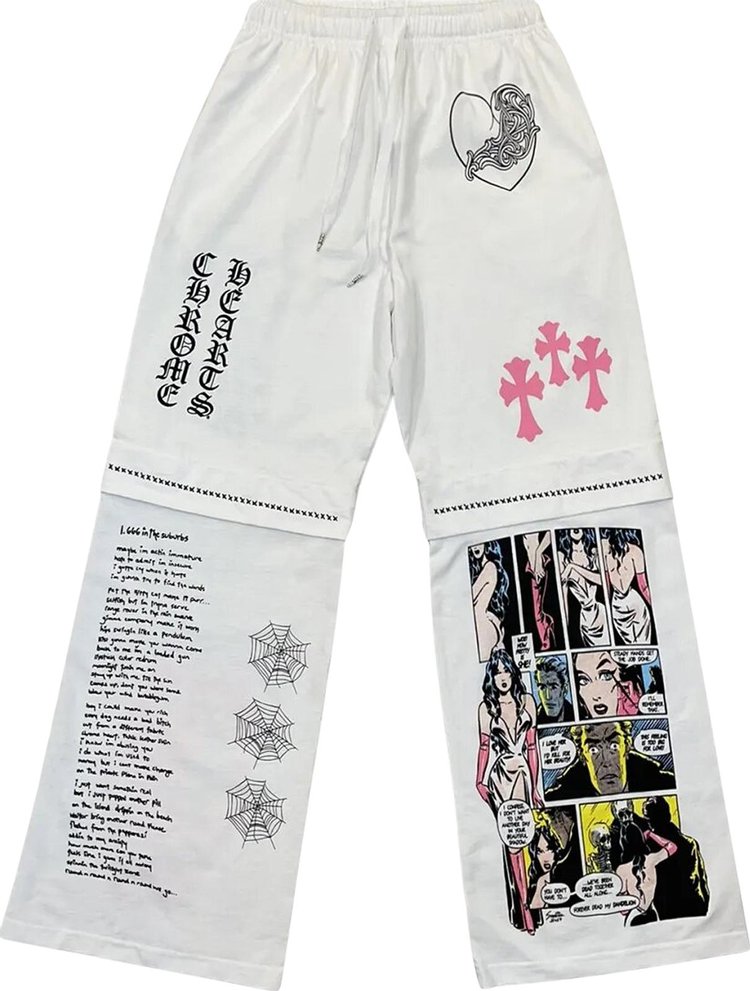 Спортивные брюки Chrome Hearts x Deadly Doll Miami Exclusive Sweatpants 'White', белый