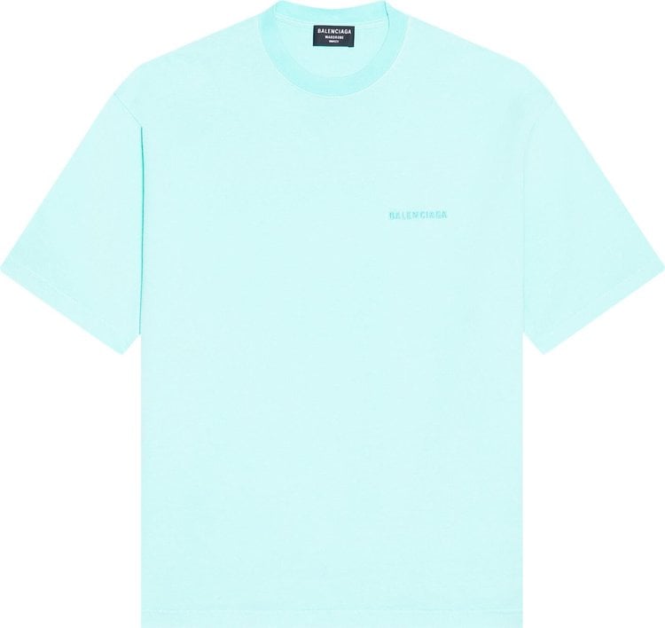 Футболка Balenciaga Medium Fit T-Shirt 'Mint', зеленый - фото