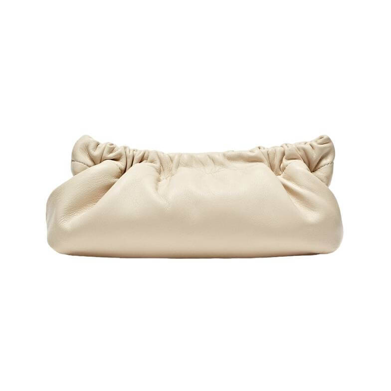 

Сумка Massimo Dutti Nappa Leather With Gathered Details, белый
