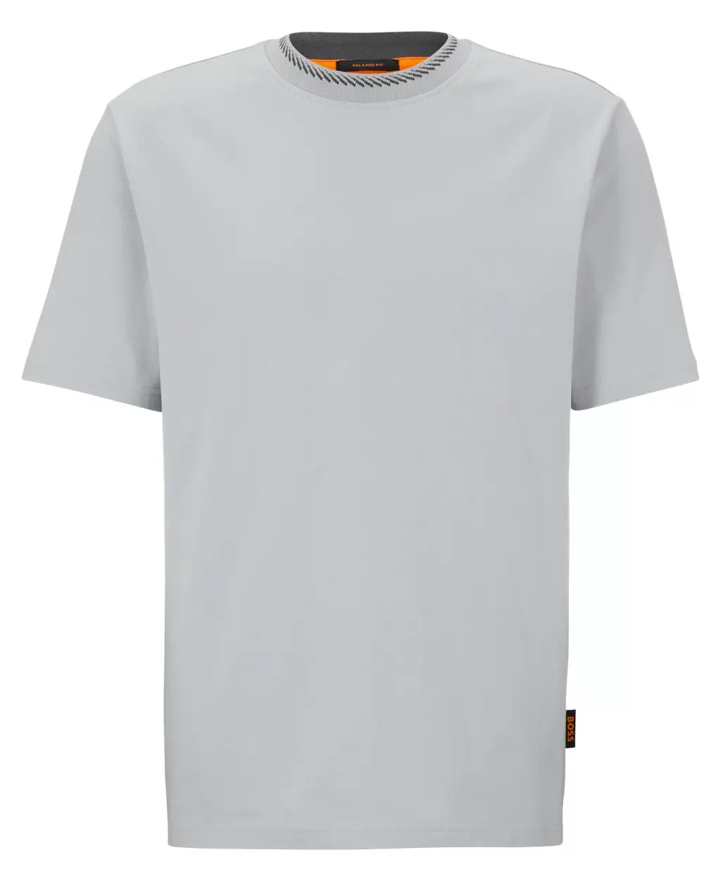 

Футболка Boss Relaxed-fit In Cotton Jersey With Detailed Collarband, светло-серый