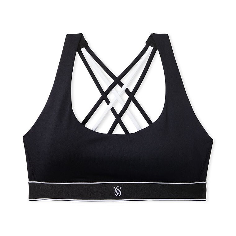 

Спортивное бра Victoria's Secret Essential Strappy, черный/белый