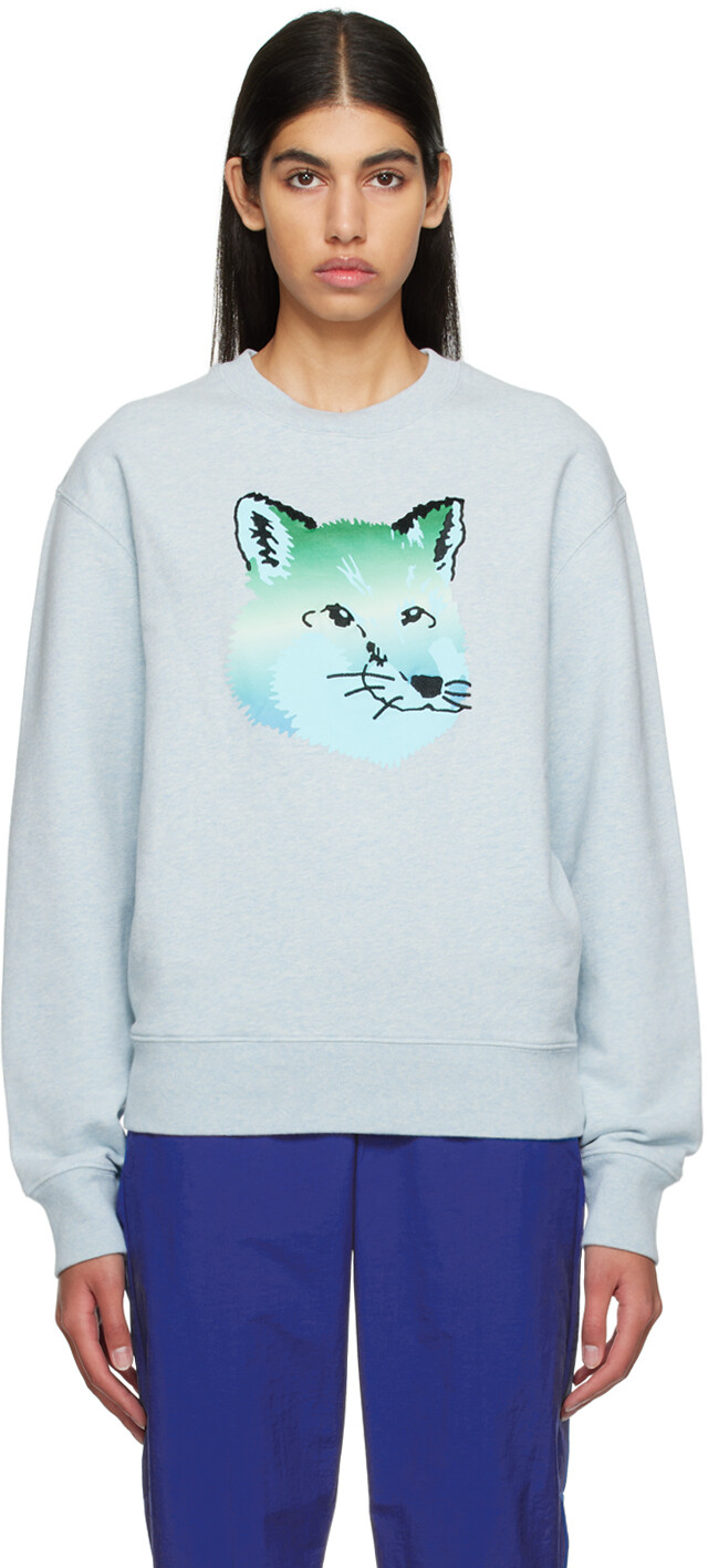 

Синий - Яркая толстовка с головой лисы Maison Kitsuné