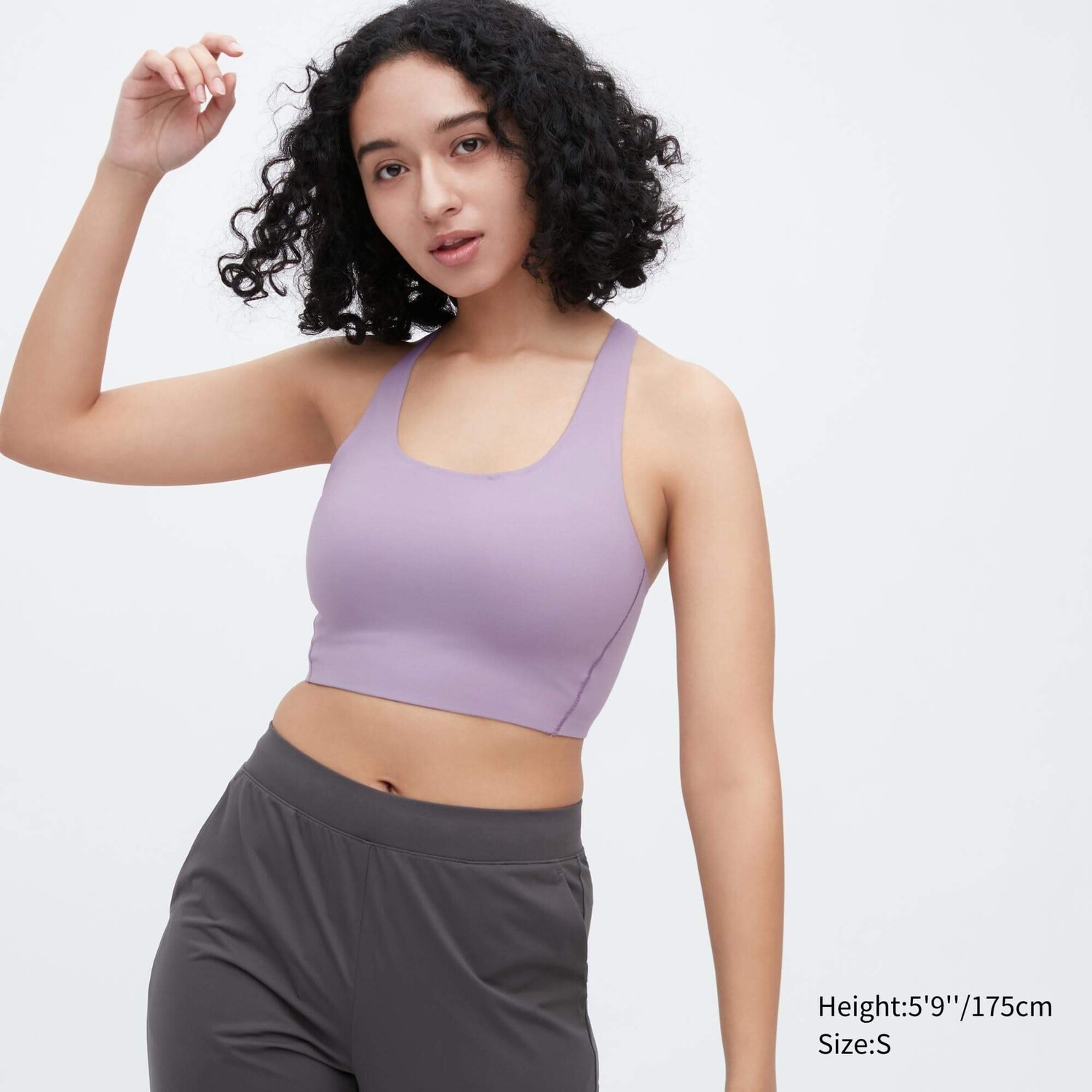 

Спортивный топ Uniqlo Square Neck Active Wireless, фиолетовый