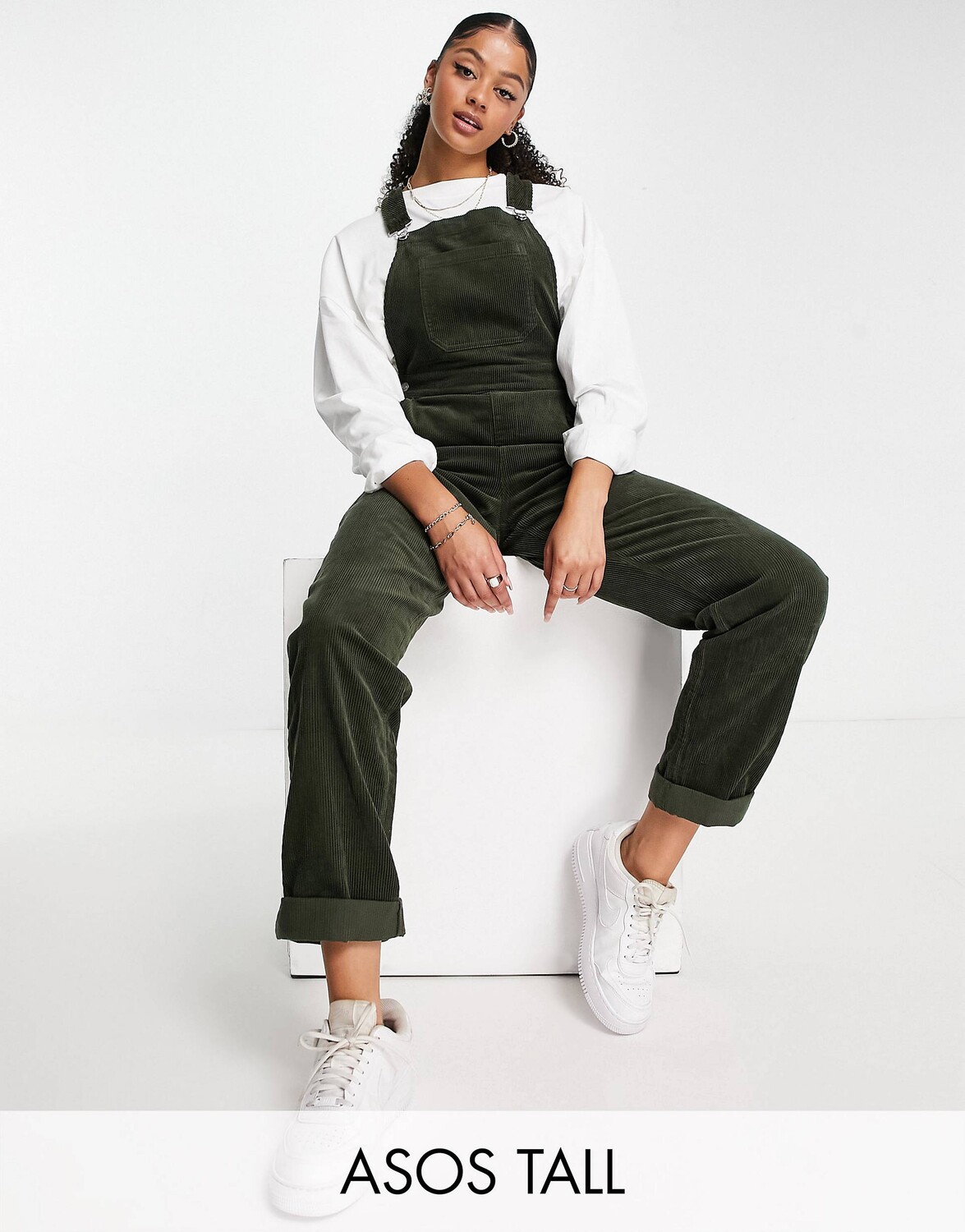 

Темно-зеленый вельветовый комбинезон ASOS DESIGN Tall original