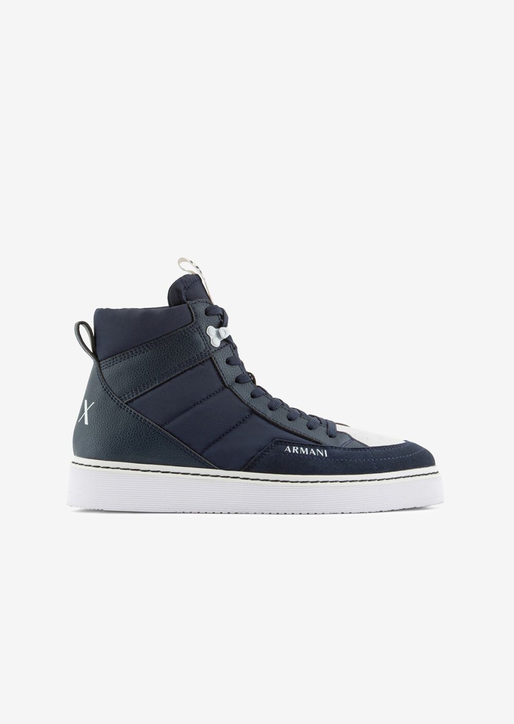 

Высокие кроссовки из смесовой замши с логотипом Armani Exchange, синий